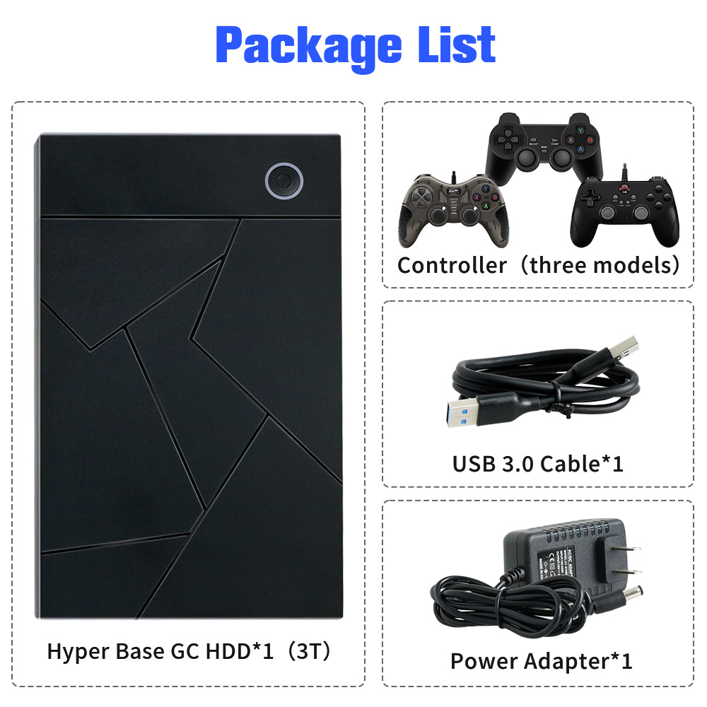 Hyper Base GC 3TB Three System in One Retro Gaming HDD