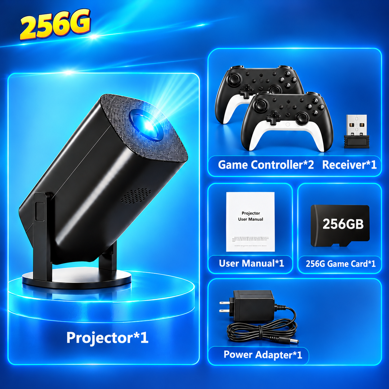 4K HD Mini Portable Projector Console