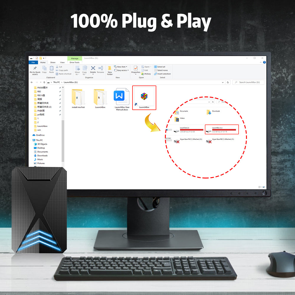 JMachen External Game HDD Hyper Base Launchbox 2TB