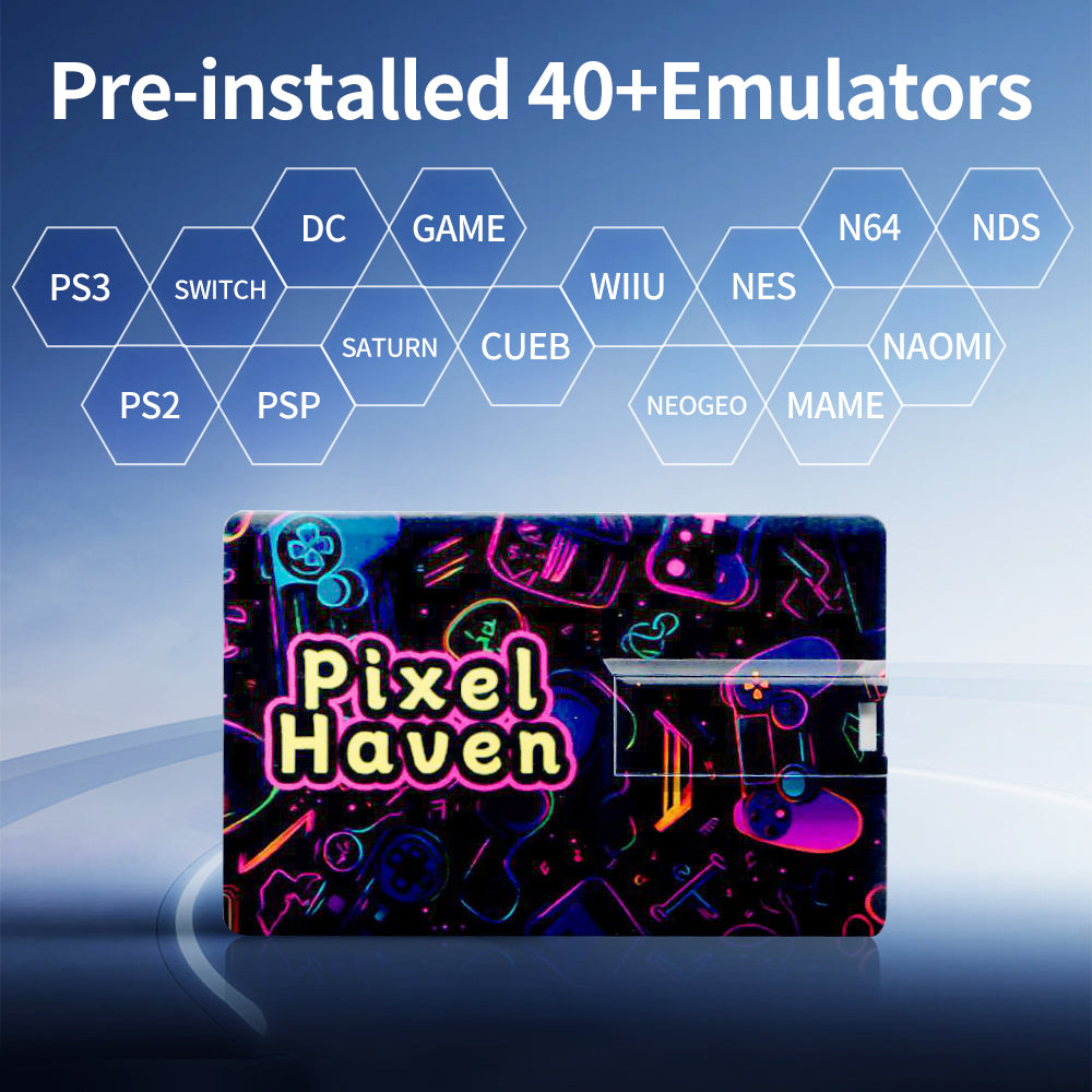 Pixel Haven Card with 15876 Games for XBOX/SWITCH/PS3/PS2/DC/N64/NES for Rog Ally&Legion GO&OneXPlayer&AYANEO WIN PC/Handheld