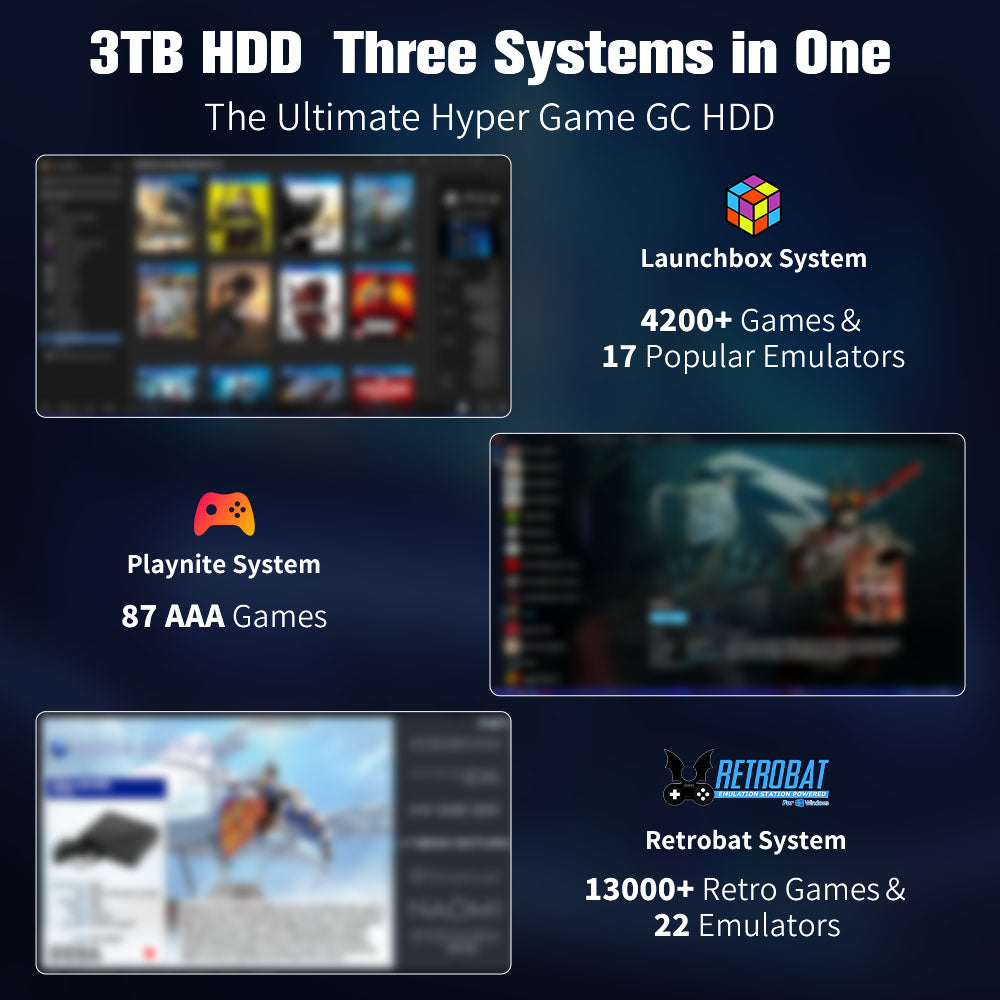 Hyper Base GC 3TB Three System in One Retro Gaming HDD