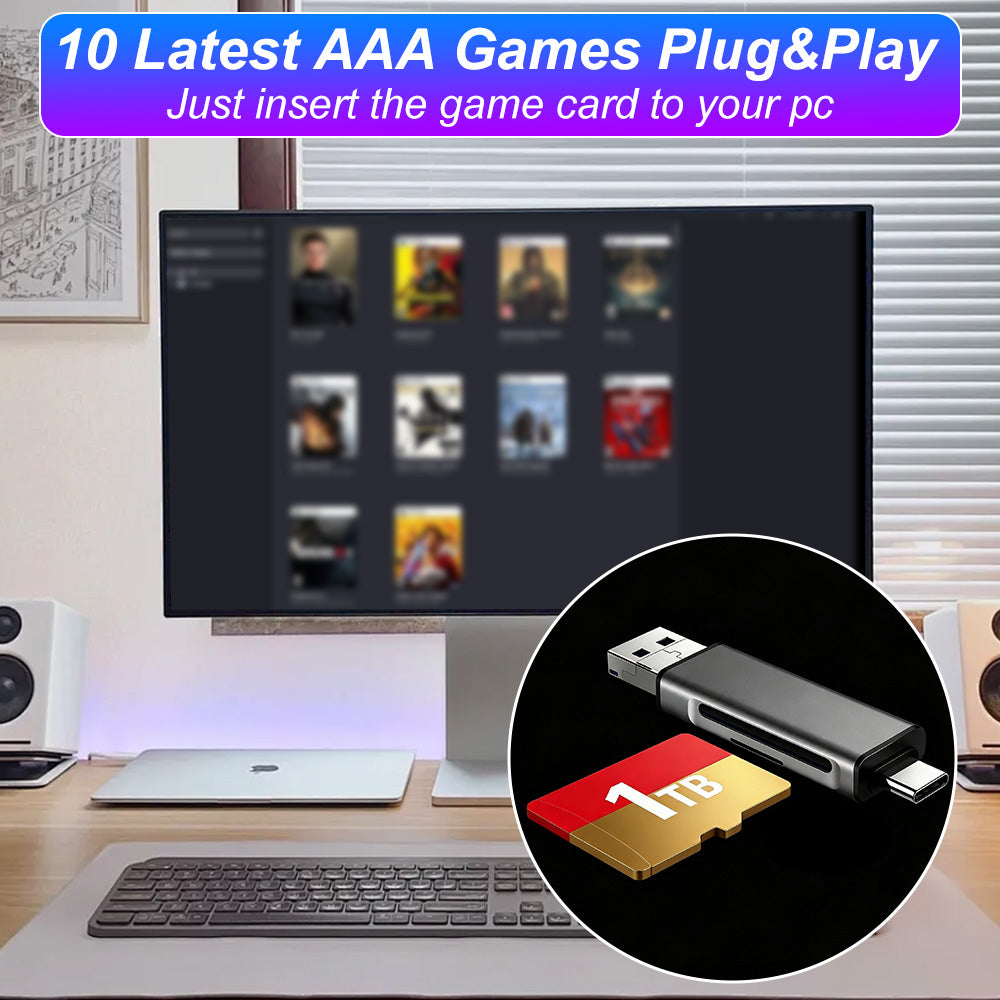 Launchbox OS A2 Performance 1TB TF/Game Card for PS5 with 10 AAA Games Plug and Play for Windows PC Upgrade Games for Free