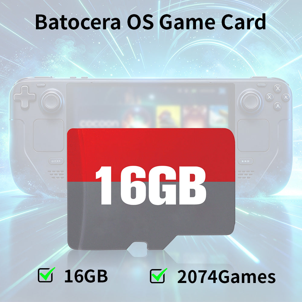 Latest Batocera V43 OS 16G Game Card 2074 Games for PS1/PSP/N64/SNES/NES for Steam Deck （Oled）/Windows PC/Handheld/Game Console